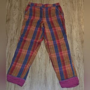 SUNDANCE Plaid Loungewear Cotton Jersey Pants Mutli Color Sz XS Comfy